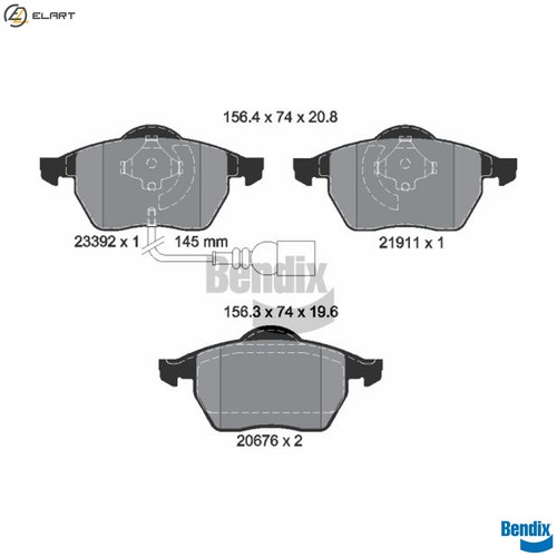 Brake pad set disc - set,