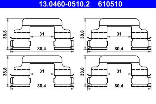 Brake pad accessory kit for - brake,